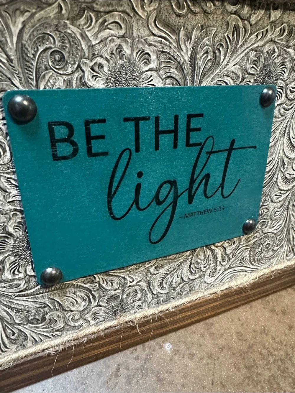 Hand Made Turquoise 'Be The Light' Decorative Wall Plaque - Home Accents